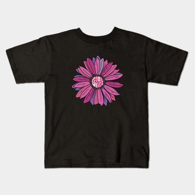 Daisy good vibes Kids T-Shirt by Botanic home and garden 